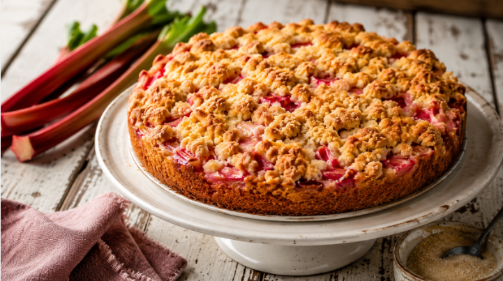 Rhabarberkuchen mit Streusel